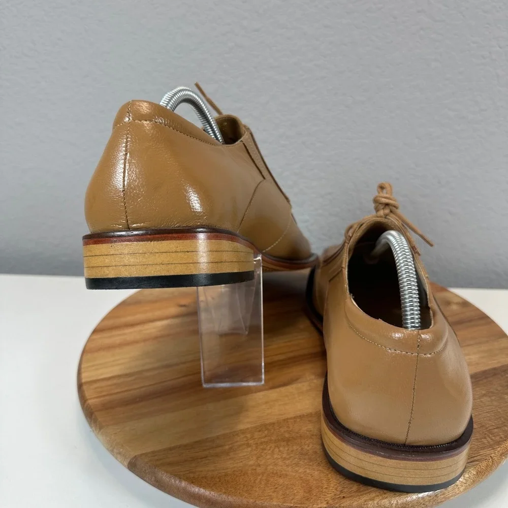 Zappo & Co. Leather Oxford Dress Shoes Square Toe Lace Up 8.5 Eclecticgrandpa‎